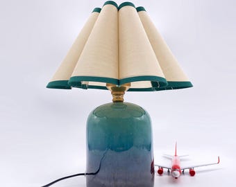 GDMES T040-8, Lámpara de mesa de cerámica, Lámpara de noche, Lámpara de mesa para dormitorio, Lámpara de mesita de noche, Lámpara de mesa de regalo, Iluminación decorativa para el hogar