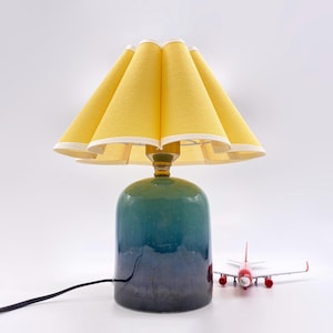 GDMES T040-4,abat-jour en tissu lampe de bureau, lampe de table en céramique, lampe de chevet en céramique pour salon, lampe de table de chambre à coucher, lampe de chevet en céramique