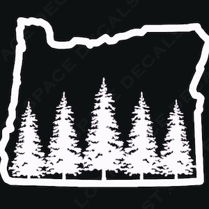 Oregon Trees Vinyl Decal, Car decal, Laptop Decal, Nature, Northwest