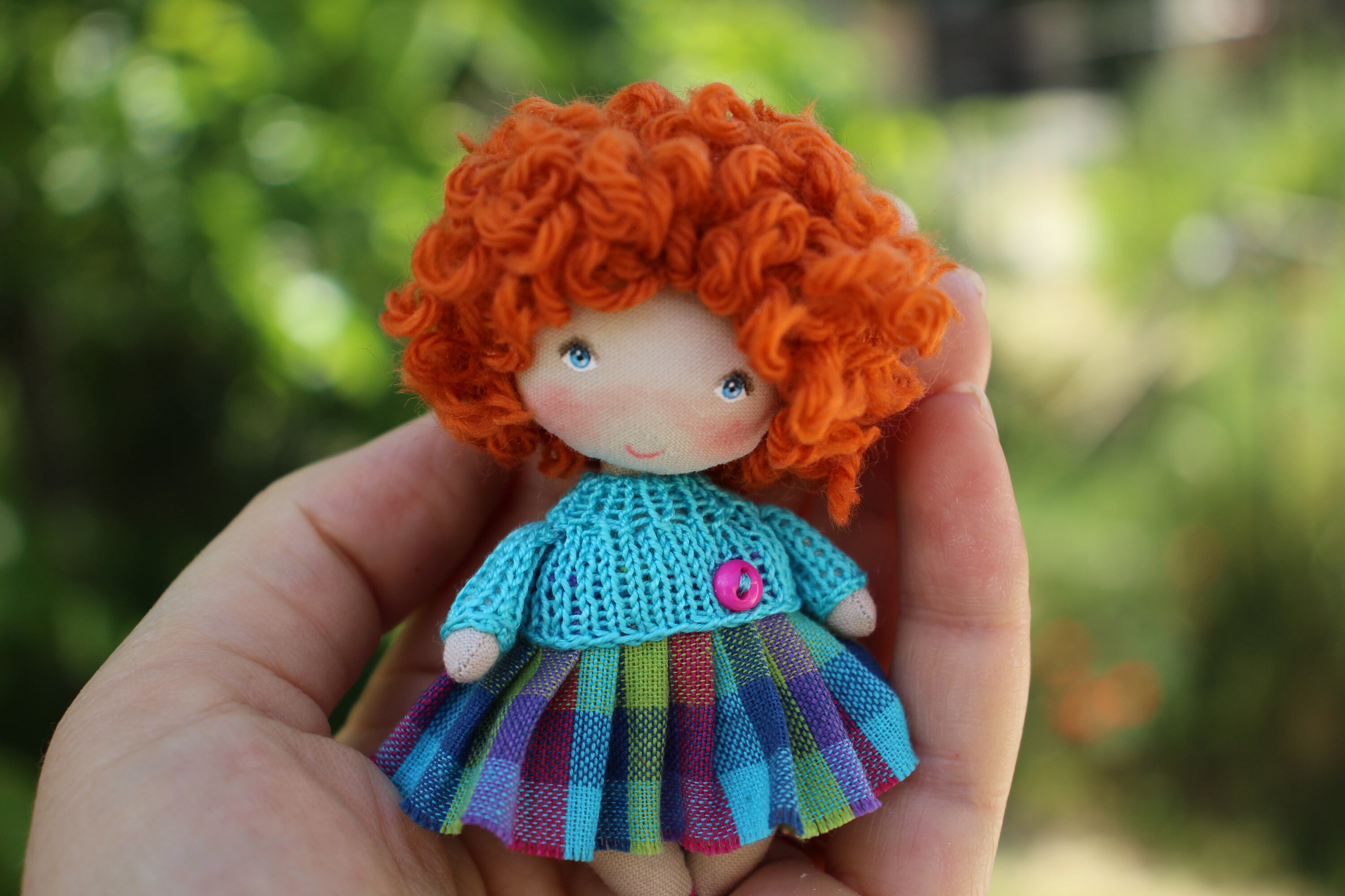 Cute mini fabric tiny rag doll textile miniature pocket doll Etsy