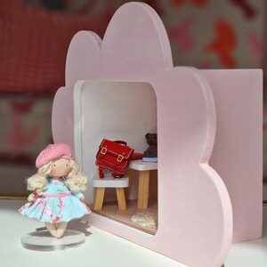 Diorama chambre de fille avec une poupée, décoration de la maison, cadeau de Noël pour amateurs de maison de poupée image 3