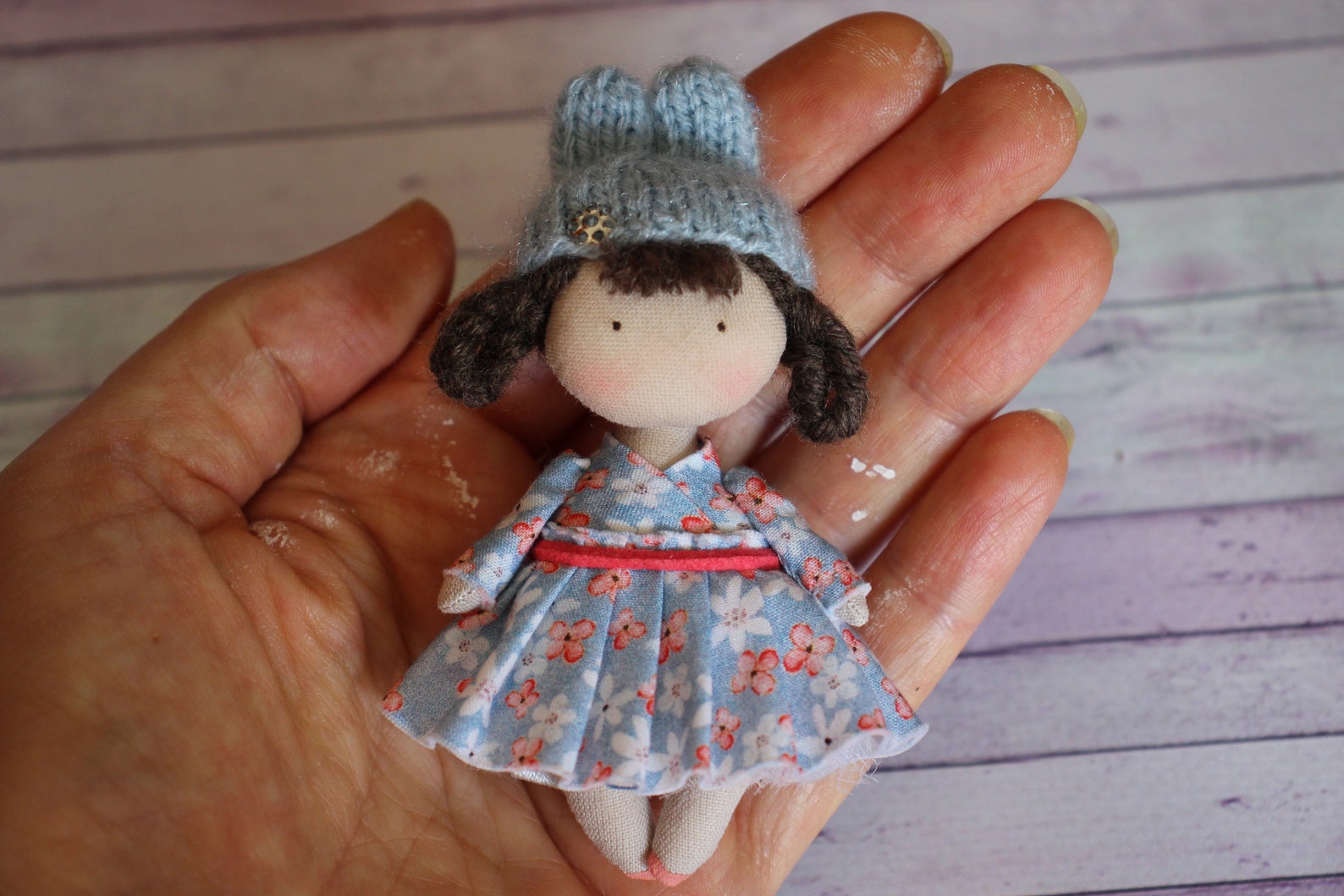 Little Handmade OOAK Fabric Rabbit Bunny Doll for 1/12th Scale - Etsy