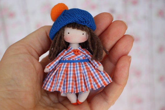 Small doll from fabric for dollhouse 112 scale