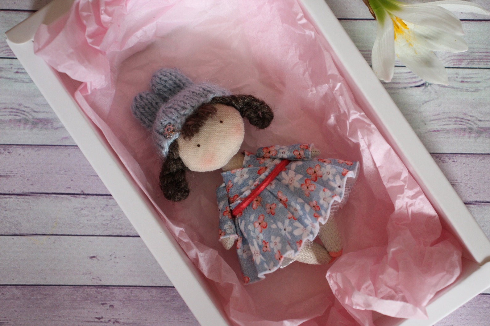 Little Handmade OOAK Fabric Rabbit Bunny Doll for 1/12th Scale ...