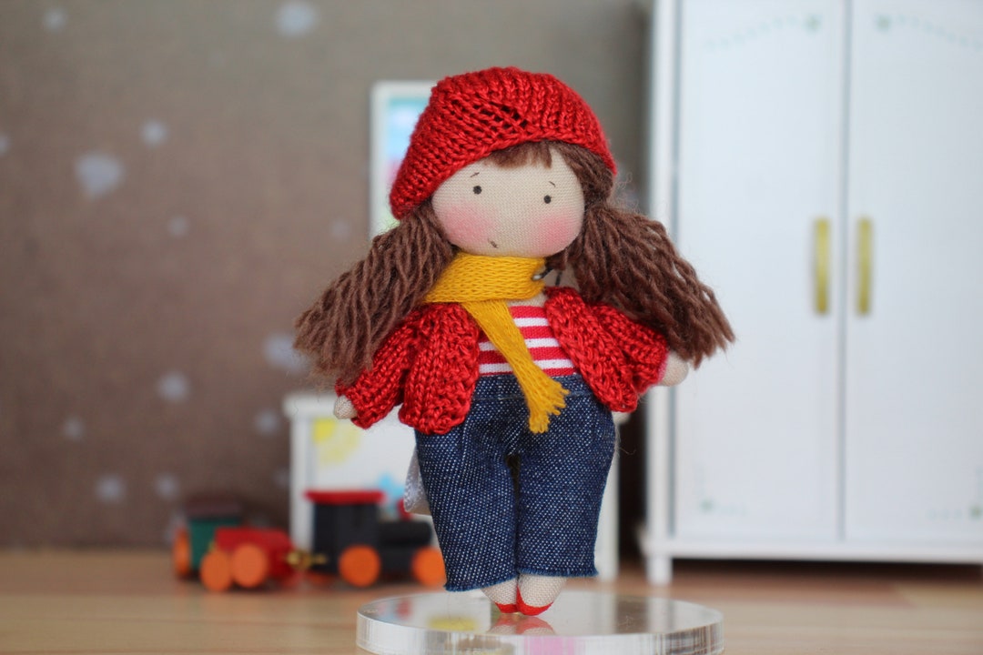 Cloth Doll for the Dollhouse in Pants and Red or Blue Jacket - Etsy