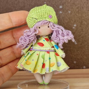 Mothering Sunday gift Rag doll mini doll miniature doll fabric doll collectible doll mom gift grandma gift i love you mom small doll