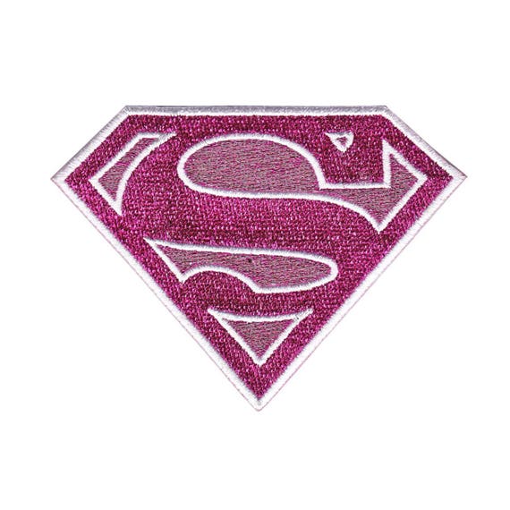 Pink Superman Supergirl Girl Comic Superhero Vintage Iron on Patch Applique NEW