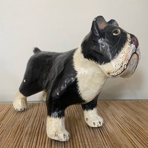 Vintage Papier Mache Dog Signed