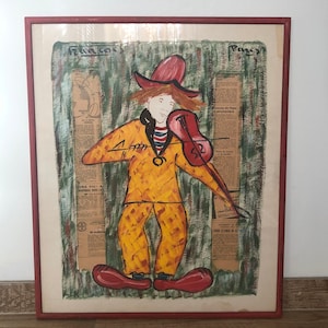 Francois Paris Signed Mixed Media Painting