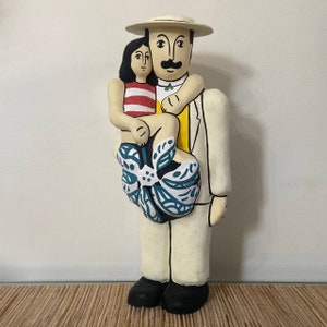 Papier Mâché Sculpture Signed Valencia M., Folk Art