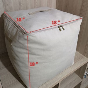 Handmade Heavy-duty Real Canvas Storage Bag, Fabric Cube Tote Bag image 6