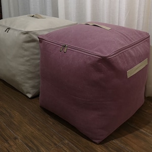 Handmade Heavy-duty Real Canvas Storage Bag, Fabric Cube Tote Bag image 1