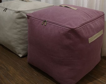 Handmade Heavy-duty Real Canvas Storage Bag, Fabric Cube Tote Bag