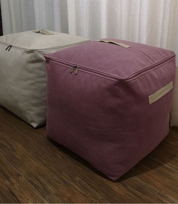 Handmade Heavy-duty Real Canvas Storage Bag, Fabric Cube Tote Bag