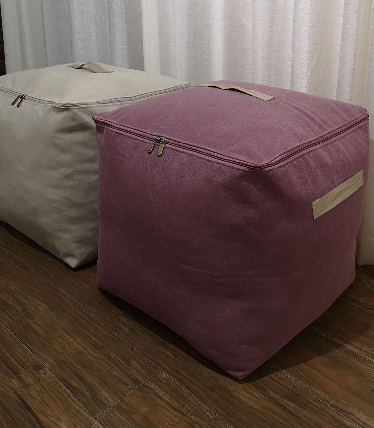 Foldable Storage Box Storage Bag Canvas Storage Bag For Blankets 474020 Cm  Yellow