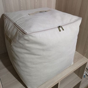 Handmade Heavy-duty Real Canvas Storage Bag, Fabric Cube Tote Bag image 5