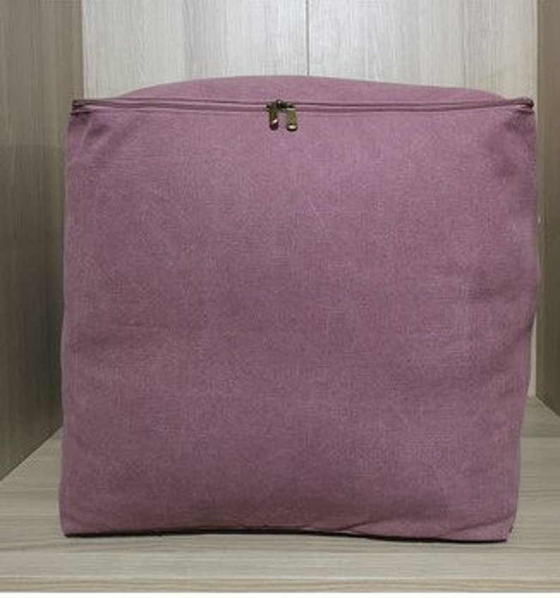 Handmade Heavy-duty Real Canvas Storage Bag, Fabric Cube Tote Bag Mauve