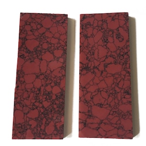 1 COPPIA 35mmx90mmx5mm Pietra Ricostituita Pietra Turchese Rossa Materiale di Pietra Preziosa Bilancia Vuota per Manico di Coltello / Intarsio per Chitarra