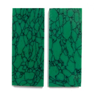 1PAIR 35mmx90mmx5mm Reconstitute Green Arizona Turquoise Resin Recon Stone Gemstone Material Blank Scale Knife Handle / Guitar Jewelry Inlay
