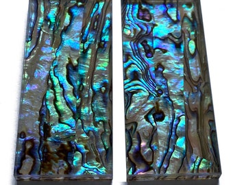 1ペア 天然プラアワビ貝 ナイフハンドルインレイスケール ブランクシートスケール - 33x78x6mm