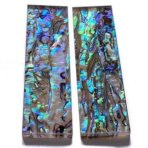 1 Pair Natural Pura Abalone Knife Handle Inlay Scale Blank Sheet Scales - 33x118x6mm