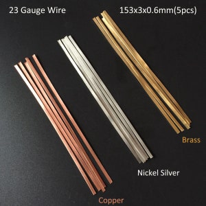 5PCS 153x3x0.6mm Copper, Brass, Nickel Silver Bezel Strip Narrowband Craft Inlay Material