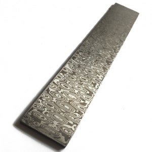 30x200x3mm Stainless Damascus Steel Rose Pattern Knife Handle Blade Billet Blank Scale Heat Treated Sheet Parts