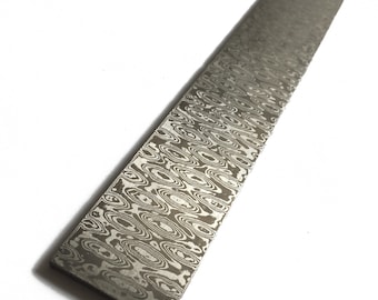 ローズパターンステンレスダマスカス鋼ナイフビレットブランク（30x200x3mm）