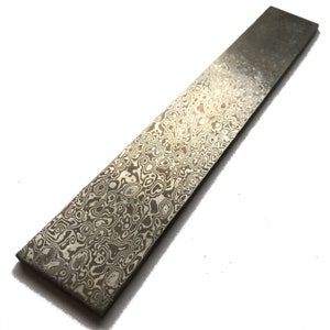 30x200x3mm acero inoxidable de Damasco patrón aleatorio mango de cuchillo palanquilla escala en blanco piezas de hoja de hoja tratada térmicamente