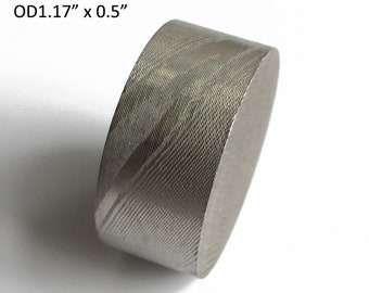 ステンレスダマスカス鋼ツイストパターンロッド、リングジュエリーナイフ作り