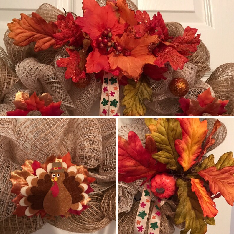Thanksgiving Floral Turkey Wreath