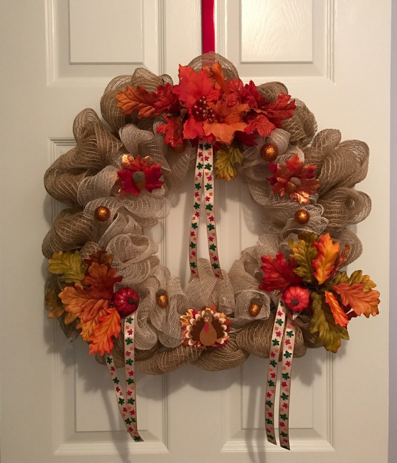 Thanksgiving Floral Turkey Wreath