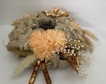 Fall Thanksgiving Floral Table Centerpiece Candle Ring