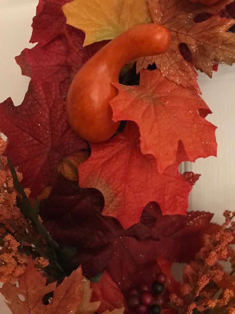 Orange Thanksgiving and Fall Grapevine Wreath