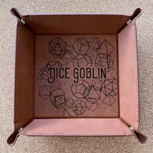 Engraved Leather Dice Tray