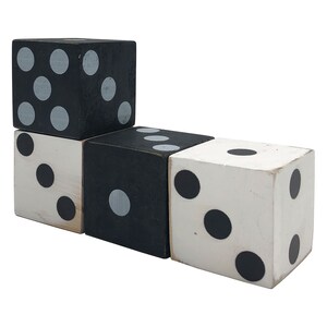 Large Decorative Mango Wood Dice, Set of 4 Dice for Tabletop, Shelf & Standing Display image 6