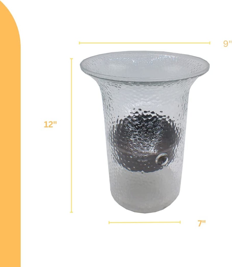 Glass Hurricane Pillar Candle Holder With Rustic Metal Insert, Perfect