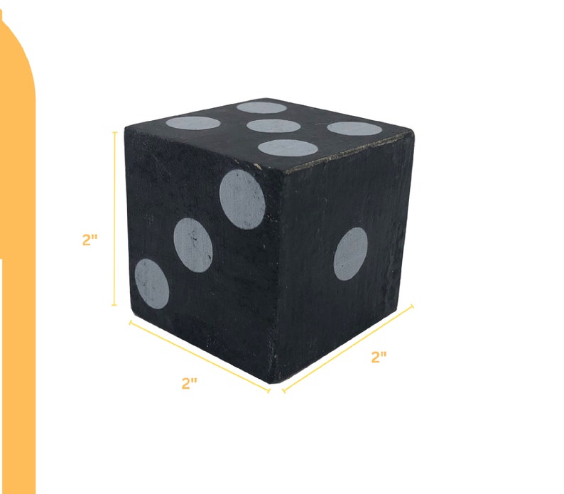 Large Decorative Mango Wood Dice, Set of 4 Dice for Tabletop, Shelf & Standing Display image 3