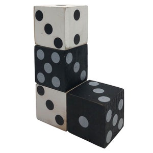 Large Decorative Mango Wood Dice, Set of 4 Dice for Tabletop, Shelf & Standing Display image 5