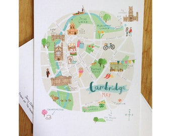 Map of Cambridge Postcard