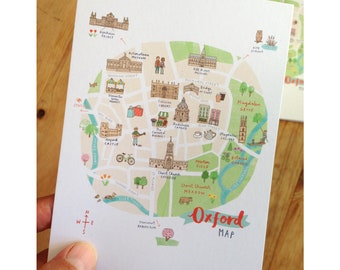 Map of Oxford Postcard