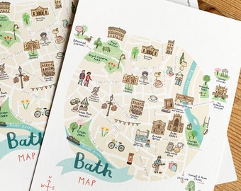 Map of Bath Postcard