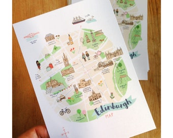 Map of Edinburgh Postcard