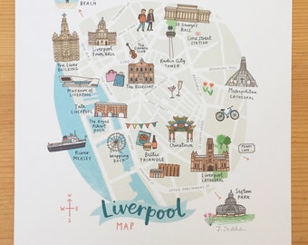 Map of Liverpool A4 print