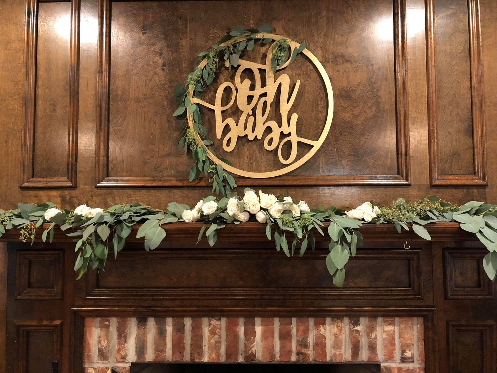 Baby Shower Sign Oh Baby Sign Baby Shower Wood Sign Oh Baby Etsy