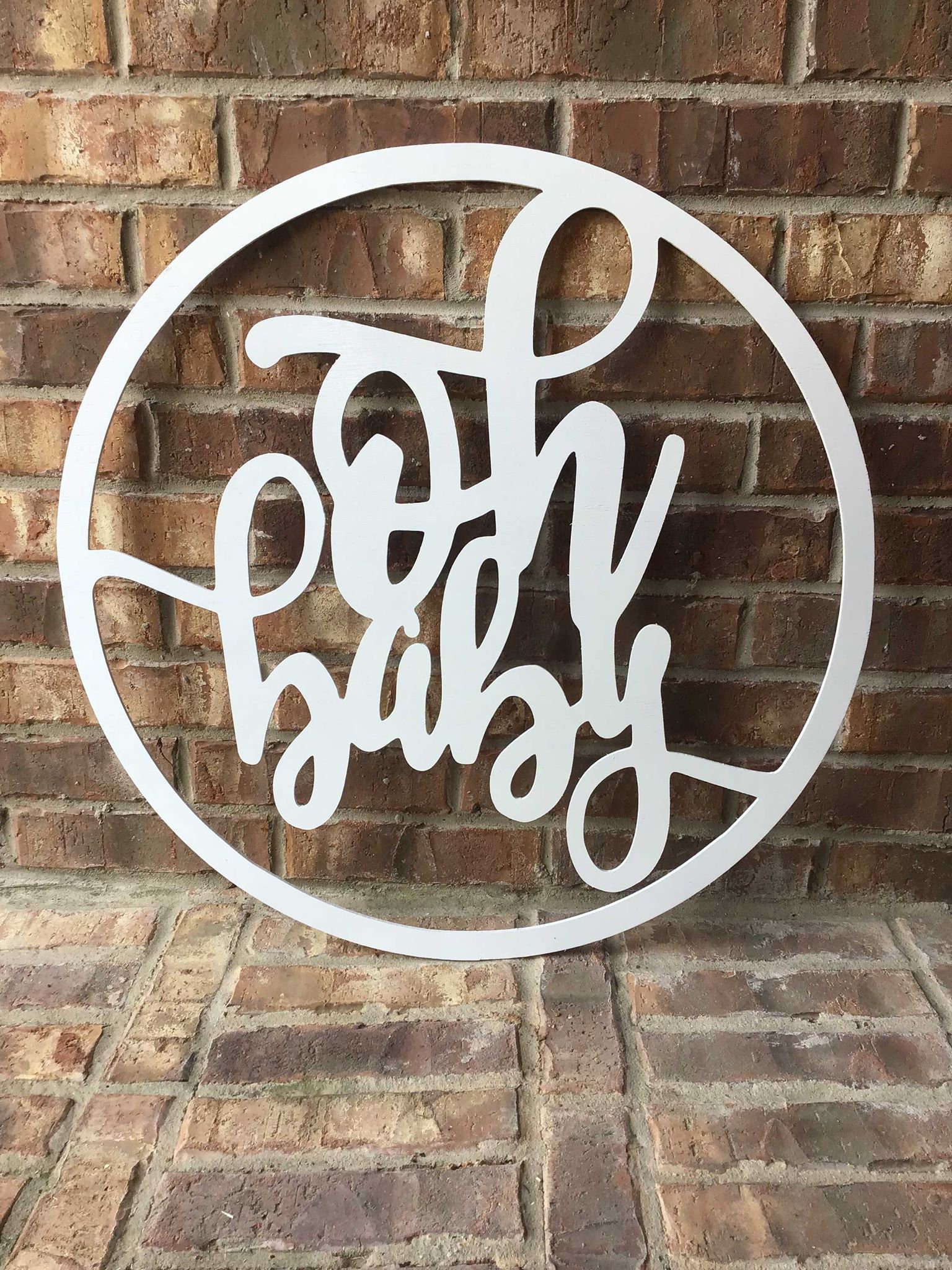 Baby Shower Sign Oh Baby Sign Baby Shower Wood Sign Oh Baby Etsy
