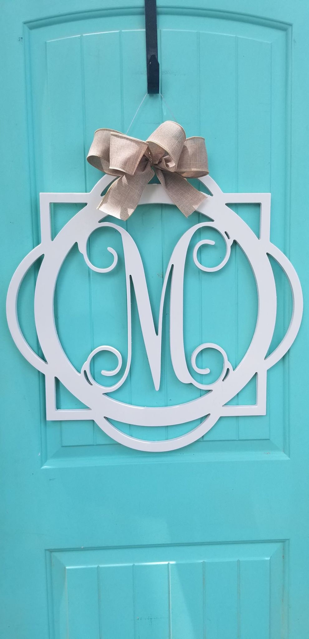 Monogram Door Hanger Initial Door Hanger M Door Hanger Etsy