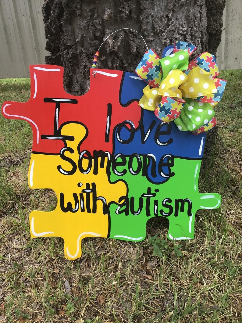 Autism door hanger autism door hanger autism awareness door Etsy