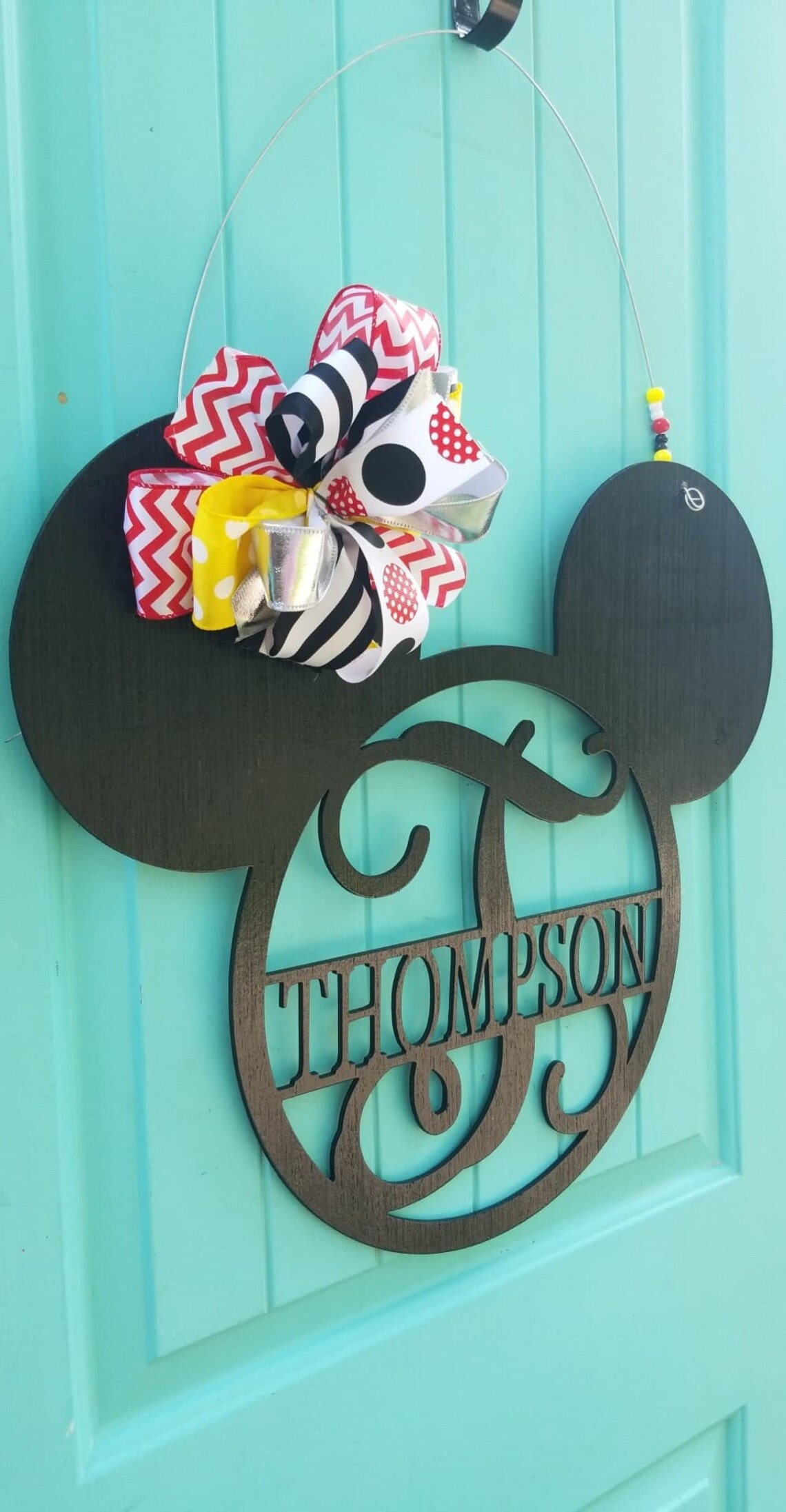Mickey Mouse Door Hanger Mickey Door Hanger Mickey Monogram Etsy