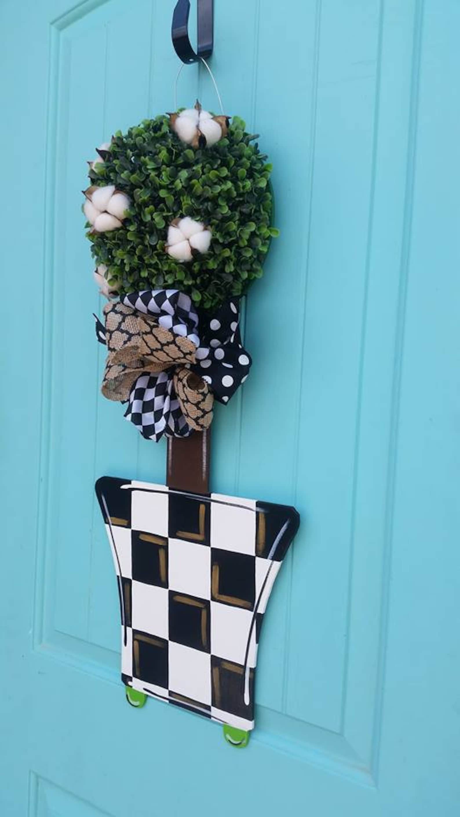 Topiary door hanger topiary wreath topiary door sign Etsy